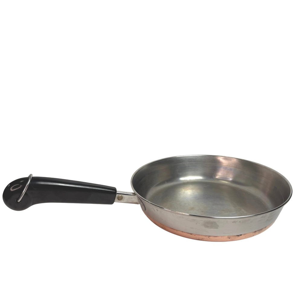 Revere Ware 1801 Stainless Steel 9-inch Copper Bottom Skillet Pan USA Made